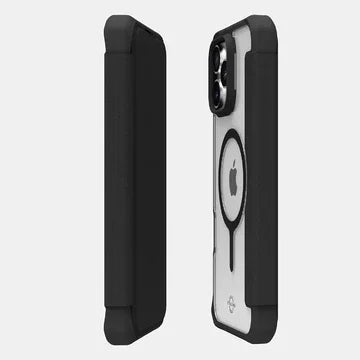 iPhone 16 Pro Max Itskins Hybrid Folio Magsafe Cover - Black Leather - Tashqila iPhone 16 Pro Max Itskins Hybrid Folio Magsafe Cover - Black Leather - Tashqila